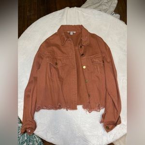 BIRNT ORANGE DENIM JACKET